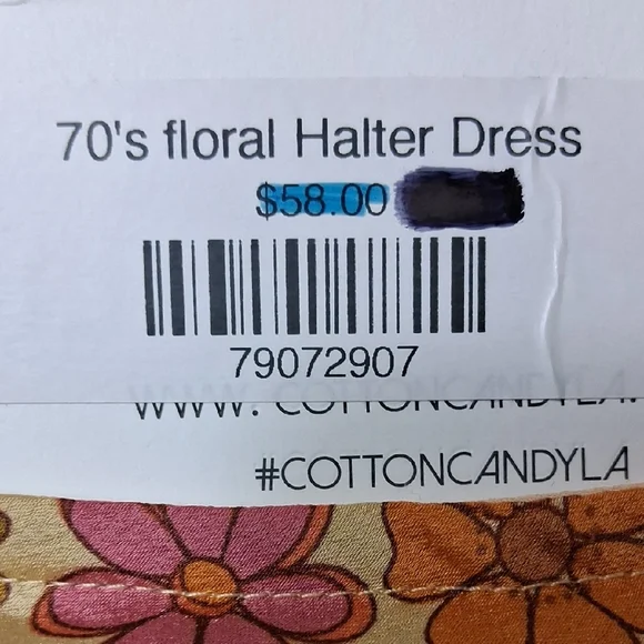 Cotton Candy Pink and Orange Halter Sundress - Picture 9 of 12